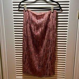 Anthropologie pink sequin skirt
